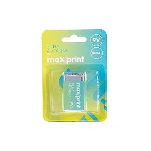 Pilha Alcalina Maxprint 9V Maxprint c/ 1
