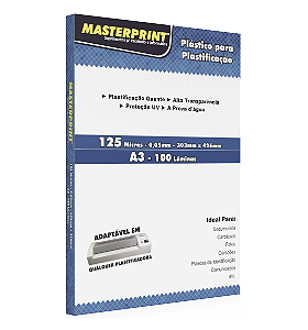 Polaseal Plástico para Plastificação A3 Masterprint com 100 unidades