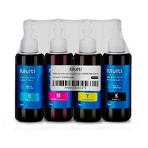 Kit Refil de Tinta p/ Impressoras Epson c/ 4 Cores T504/544 100ml Multi - RF032