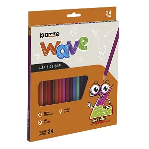 Lápis De Cor Wave 24 cores Bazze