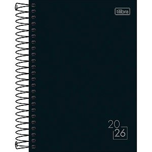 Agenda Espiral Diária 14,0 x 20,0 cm Spice Preta 2026