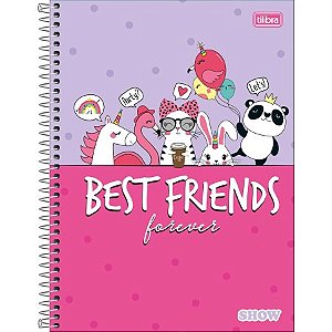 Caderno Espiral Capa Dura Universitário 20 Matérias Show Feminino 320 Folhas