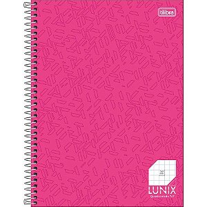 Caderno Quadriculado 7x7 mm Espiral Capa Dura Universitário Lunix 80 Folhas