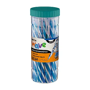 Caneta Esferográfica 1.0 Wave Mini Preto Sortido 01Und Bazze