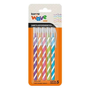 Caneta Esferográfica Wave Mini  - 1.0mm - Cart C/5 UN - Bazze