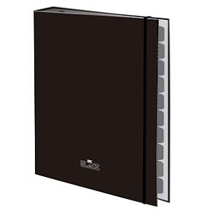 Fichário Universitário com fechamento em elástico DAC ALL BLACK + 48 folhas decoradas