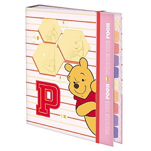 Fichário DAC Universitário com elástico – com 48 folhas decoradas – Disney Ursinho pooh