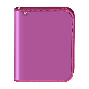 Fichário Universitário com Zíper DAC Vision Rosa + 48 Folhas