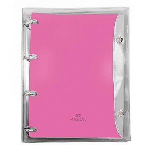 Fichário Universitário em PVC DAC Vision Rosa