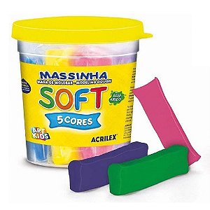 Massinha de Modelar Soft 325g, 5 cores - Acrilex