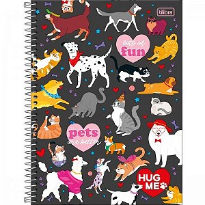 CADERNO UNIVERSITÁRIO CAPA DURA 1 MATÉRIA HUG ME 80 FOLHAS