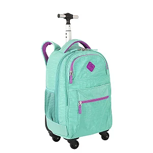 Mochila Carrinho com 4 Rodas Sestini Rolling Crinkle 2 Azul 360° - Turquesa