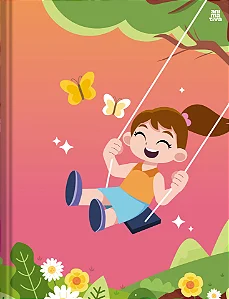 Caderno Brochura Grande Capa Dura Pimponhos Feminino 80 Folhas