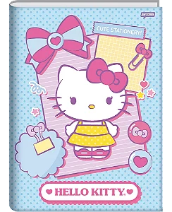 CADERNO BROCHURA GRANDE CAPA DURA HELLO KITTY 80 FOLHAS