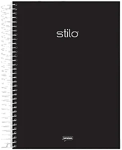 Caderno Universitário Capa Dura Stilo Preto 20 Matérias 320 Folhas