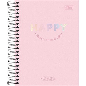 Agenda Espiral Diária 11,7 x 16,4 cm Happy 2026