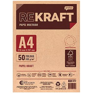 Papel Kraft A4 Multiuso 180g com 50fls