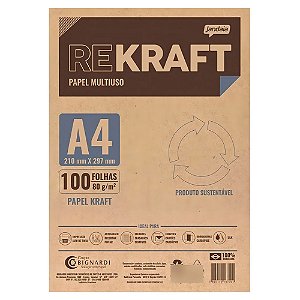 Papel Kraft A4 Multiuso 80g com 100fls