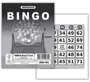 Bloco para Bingo Cinza 90 x 112 mm com 96 Folhas - Animativa