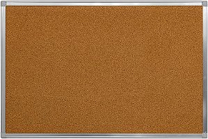 Quadro de Avisos Cortiça Moldura Alumínio 60x40cm Stalo