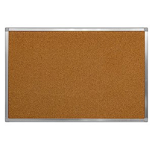 Quadro de Avisos Cortiça Moldura Alumínio 70x50cm Stalo