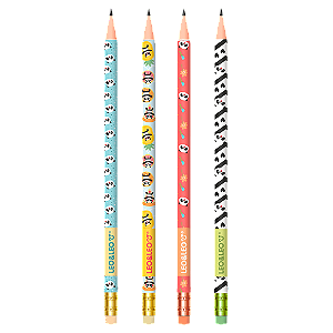 Lápis Grafite Hb Panda C/Borracha Sortidos Leoeleo - Unidade