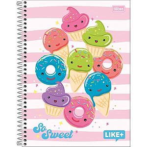 Caderno Espiral Capa Dura Universitário 16 Matérias Like+ Feminino 320 Folhas Sortidos