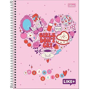 Caderno Espiral Capa Dura Universitário 16 Matérias Like+ Feminino 320 Folhas Sortidos