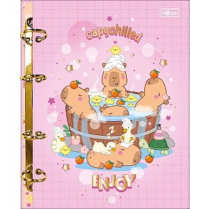Caderno Argolado Cartonado Colegial Capyclub 80 Folhas