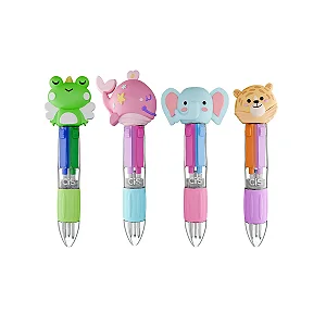 Caneta esferográfica 0.7mm 4 cores Mini Fun Sortidos - Unidade