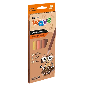 Lápis de Cor Wave Tons de Pele 10 cores Bazze