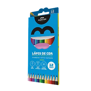 Lápis De Cor 12 Cores Sextavado - Master