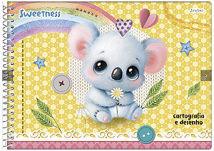 CADERNO CARTOGRAFIA CAPA DURA 80 FOLHAS – SWEETNESS - Sortidos