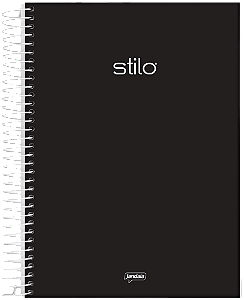 CADERNO ESPIRAL CAPA DURA UNIVERSITÁRIO 15 MATÉRIAS PRETO 240 FOLHAS – STILO
