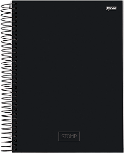 CADERNO ESPIRAL CAPA DURA UNIVERSITÁRIO 10 MATÉRIAS PRETO – STOMP