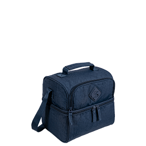 Lancheira Baú 2 Compartimentos Sestini Lunch Crinkle - Azul