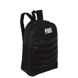Mochila Grande NBA Basics - Preto e Vermelho