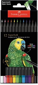 Lápis De Cor 12 cores Ecolápis Supersoft - Faber-Castell