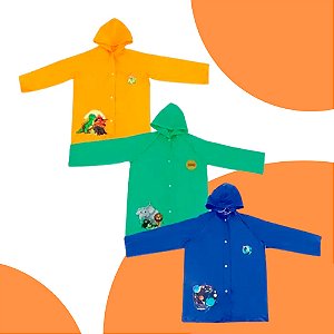 Capa De Chuva Infantil P/ Crianças Tamanho G Com Touca Boys - Sortidos