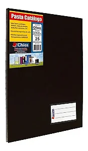 Pasta Catálogo Preta com 25 Plásticos Chies