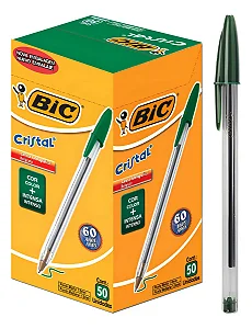 CANETA BIC CRISTAL VERDE UNIDADE