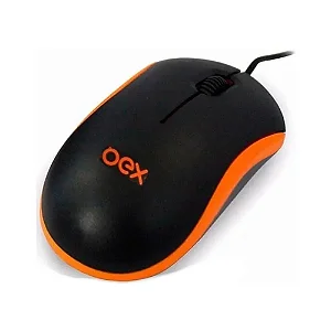 Mouse OEX Óptico Preto 1000 DPI USB Laranja - MS103
