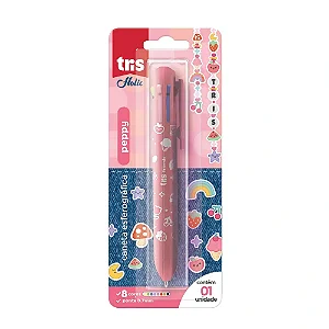 Caneta Esferográfica Peppy Holic Charm 8 Cores 0.7mm - Cartela C/ 1un - Tris