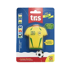 Apontador Duplo com Depósito + Borracha Player Brasil Cart C/1 un -Tris