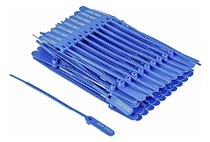 Lacres Segurança Numerados 23cm Azul com 100 Unidades