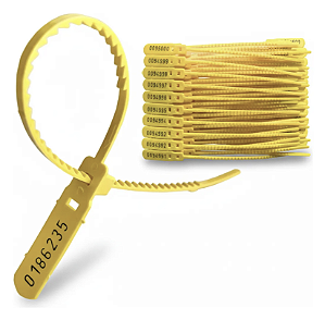 Lacres Segurança Numerados 16cm Amarelo com 100 Unidades
