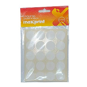 Etiqueta Multiuso Maxprint TP­19 Diâmetro 19mm 10 folhas Branca