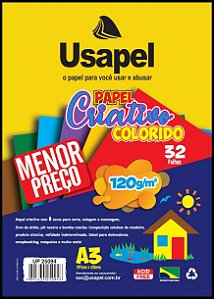 Papel Criativo 8 Cores 32fls A3 120g/m² - Usapel