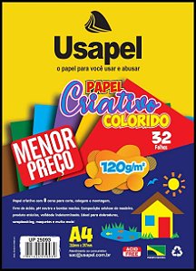Papel Criativo 8 Cores 32fls A4 120g/m² - Usapel