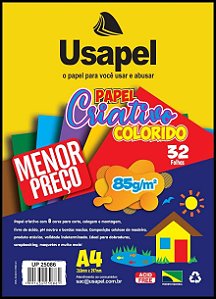 Papel Criativo 8 Cores 32fls A4 85g/m² - Usapel